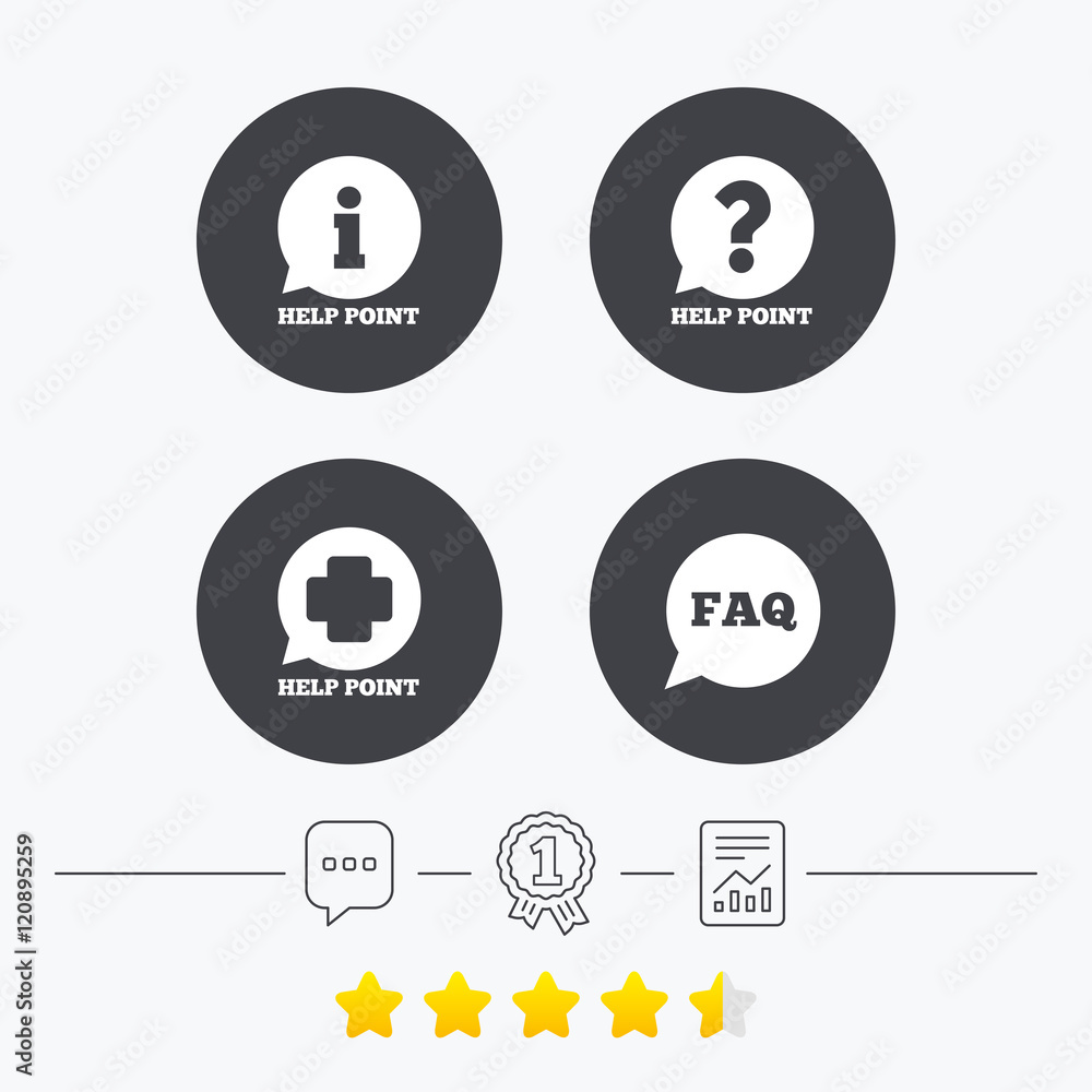 Help point icons. Question, information symbol.