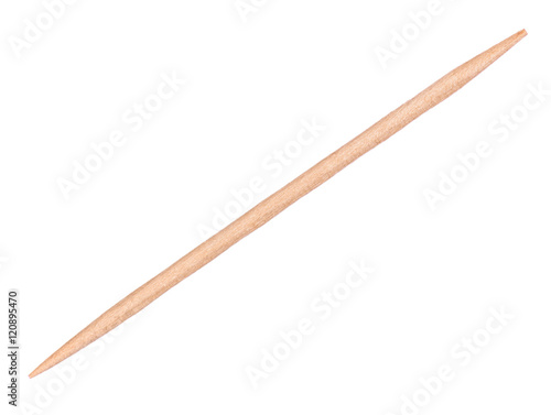 wooden toothpick closeup on isolated white background photo
