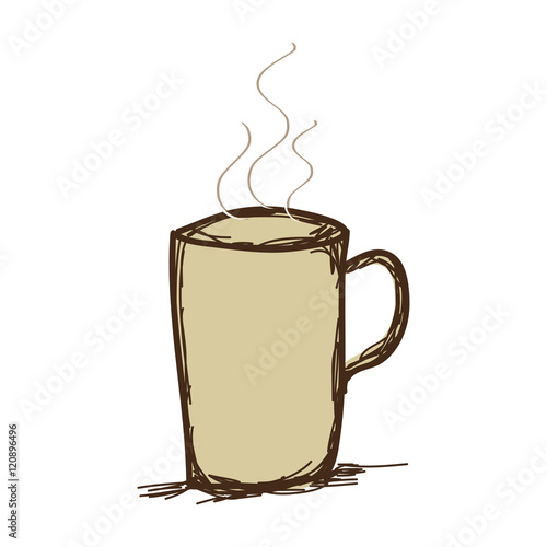 coffee hot mug beverage. caffeine drink. drawn design vector illustration