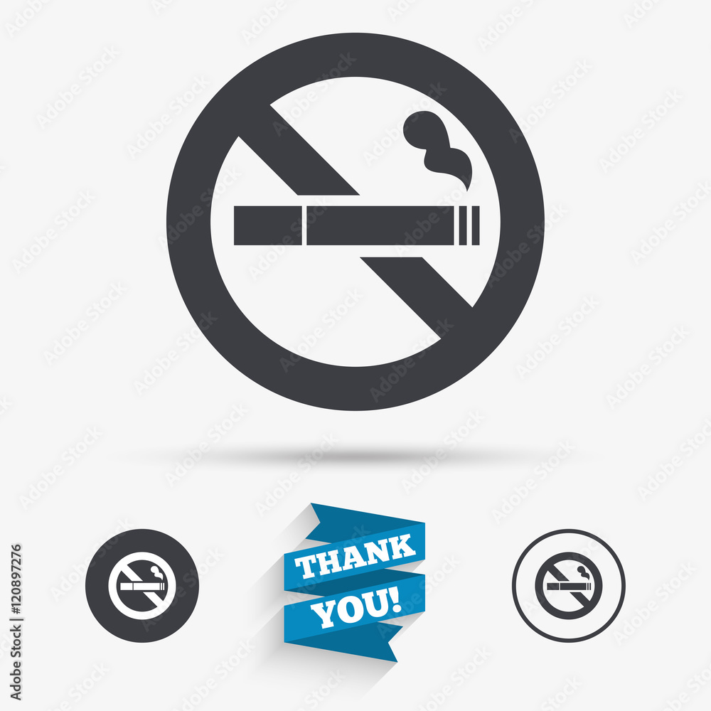 No Smoking sign icon. Cigarette symbol. No Smoking sign icon. Cigarette symbol.