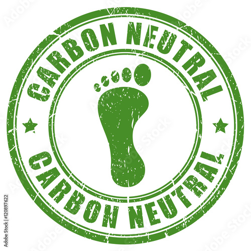 Carbon neutral footprint rubber stamp