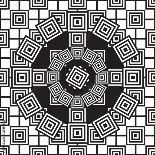 Ethnic black and white seamless pattern