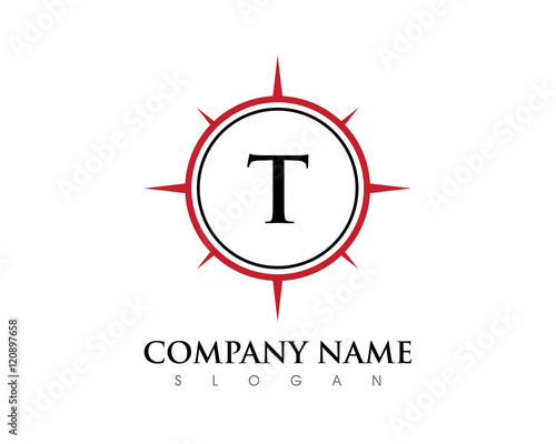 Free Download T Letter Compass Logo - GFXLoad