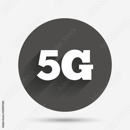 5G sign. Mobile telecommunications technology.