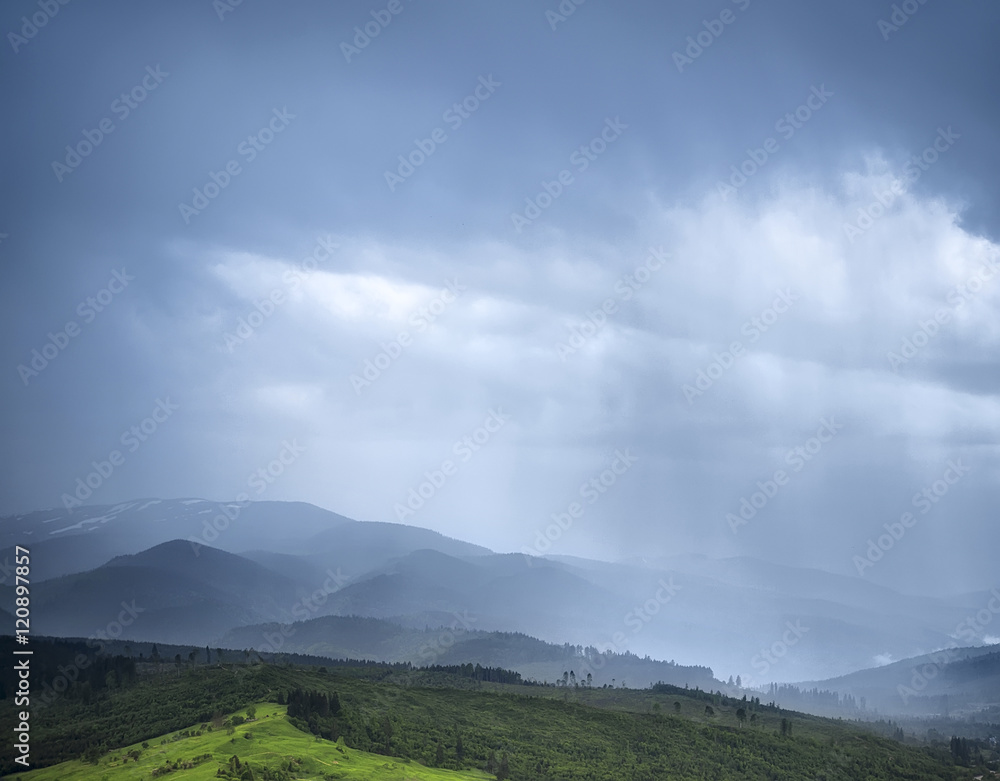 natural summer background with mountain view natural summer background with mountain view