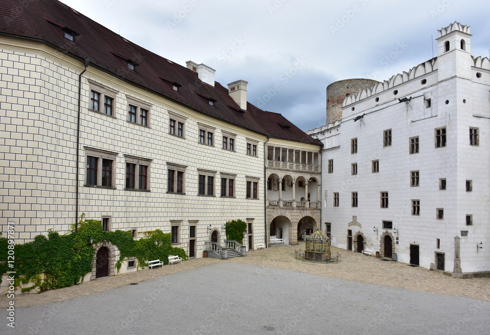 Beautiful renaissance era castle with Roundel pavilion in Jindrichuv Hradec