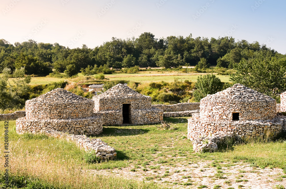 reconstruction village Paleolithic in Abruzzo (Italy)