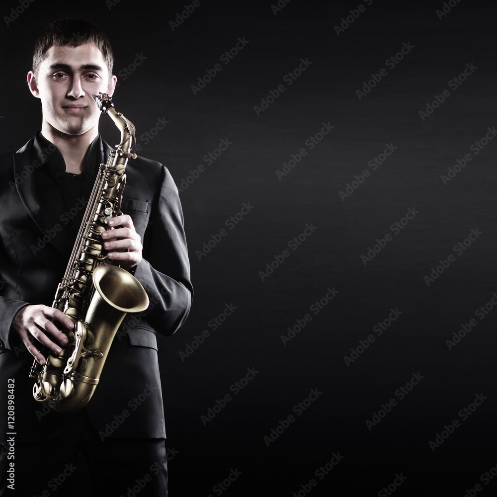 Obraz premium Saxophonist Saxophone Player jazz man