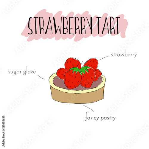 Strawberry tart with berries, the list of ingredients