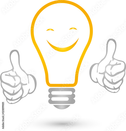 Lampe, Logo, Elektriker, Idee, Lachen