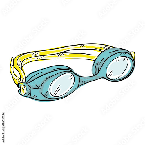 swimming goggles. swimmer sport water equipment. vector illustration