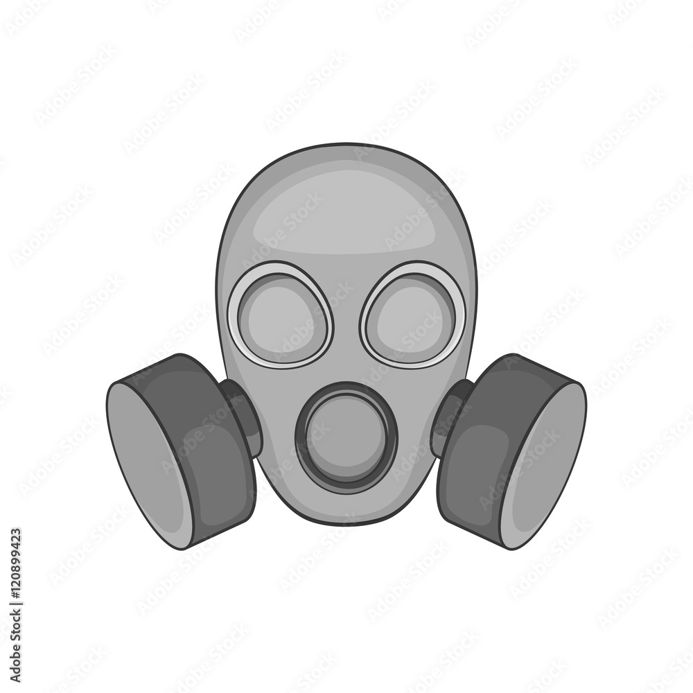 Gas mask icon in black monochrome style on a white background vector illustration Gas mask icon in black monochrome style on a white background vector illustration