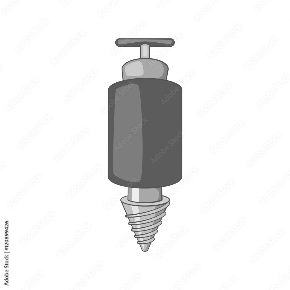 Jackhammer icon in black monochrome style on a white background vector illustration Jackhammer icon in black monochrome style on a white background vector illustration