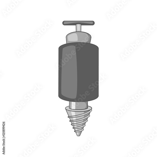 Jackhammer icon in black monochrome style on a white background vector illustration