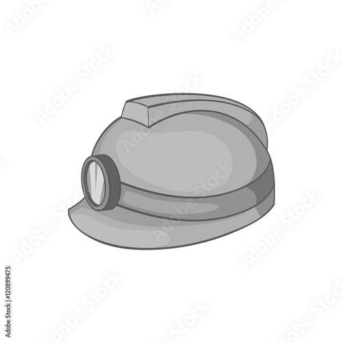 Miners helmet icon in black monochrome style on a white background vector illustration