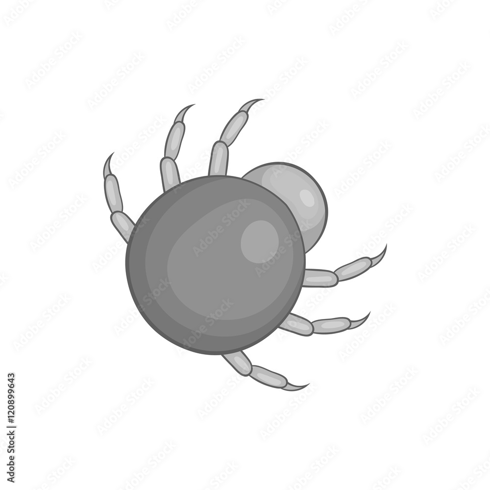 Mite parasite icon in black monochrome style on a white background vector illustration Mite parasite icon in black monochrome style on a white background vector illustration