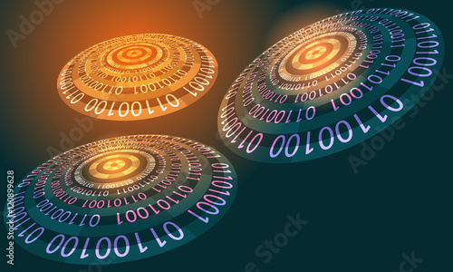 Futuristic abstract background with binary code