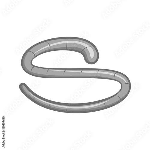 Roundworm icon in black monochrome style on a white background vector illustration