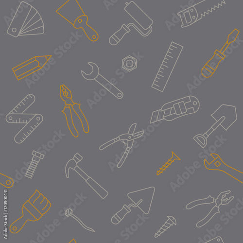 Working tools seamless pattern vector illustration