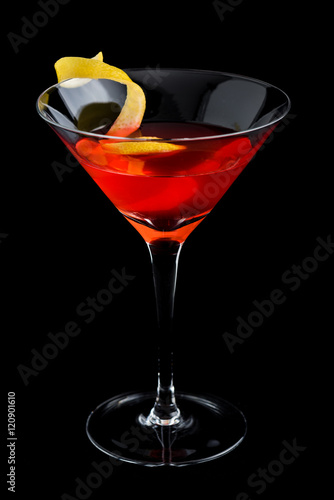 cosmopolitan cosmo cocktails on black background