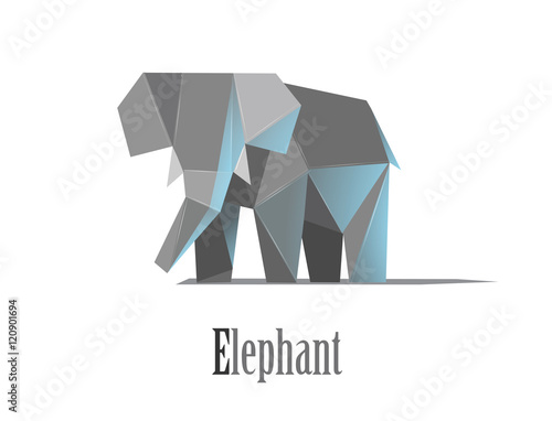 Geometric elephant illustration in polygonal style