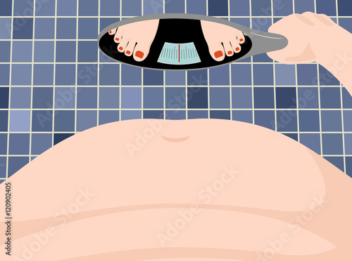 Having to use mirror to view weighing result because of overweight