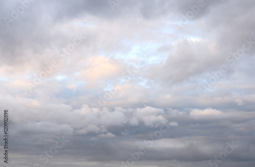 Cloud sky at sunset, may be used as background.