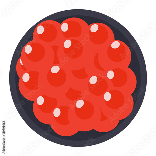 Caviar gourmet appetizer food luxury salted sea snack. Red caviar in spoon delicatessen food vector on white background. Tasty raw organic gourmet red caviar sea food breakfast delicious.