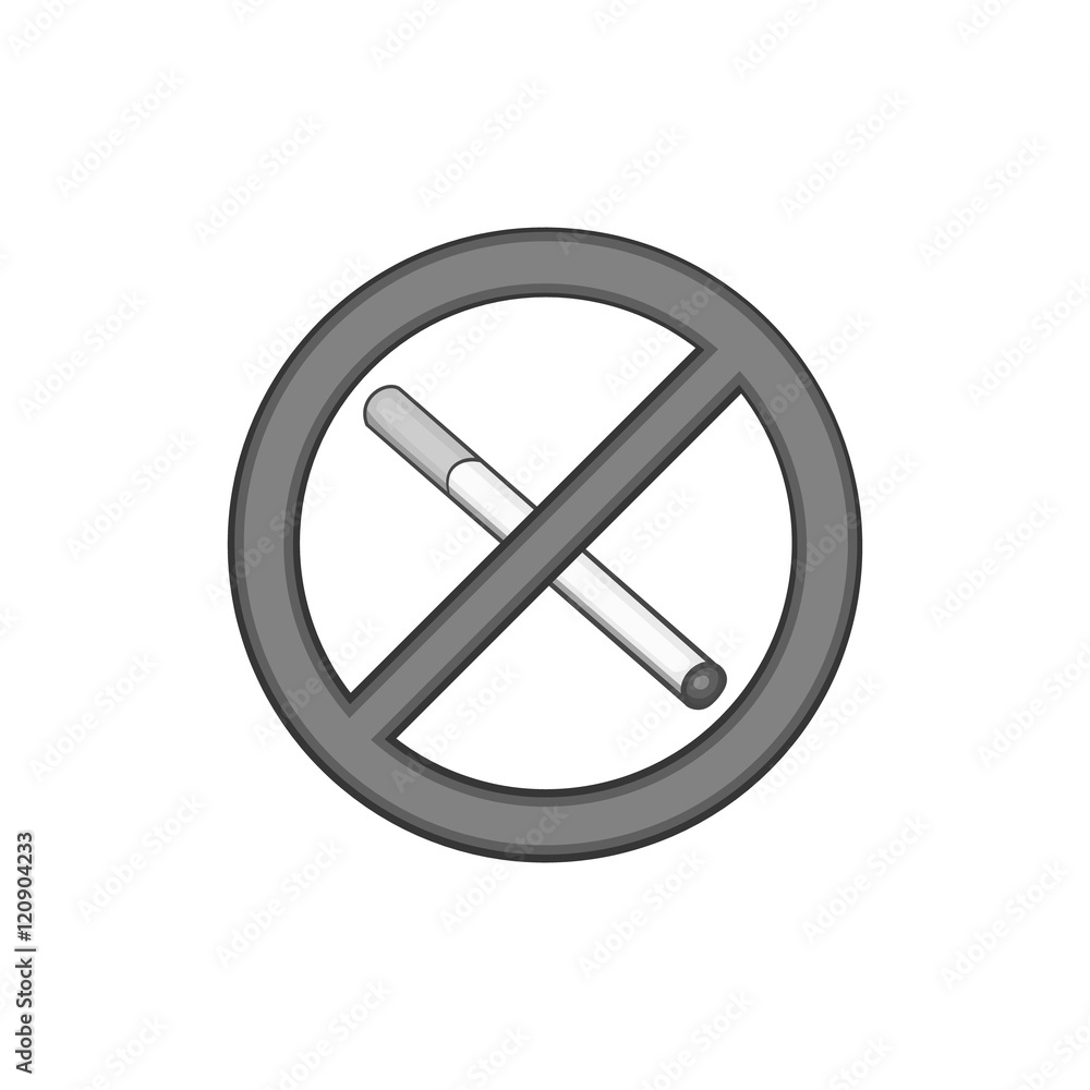 No smoking sign icon in black monochrome style isolated on white background vector illustration No smoking sign icon in black monochrome style isolated on white background vector illustration