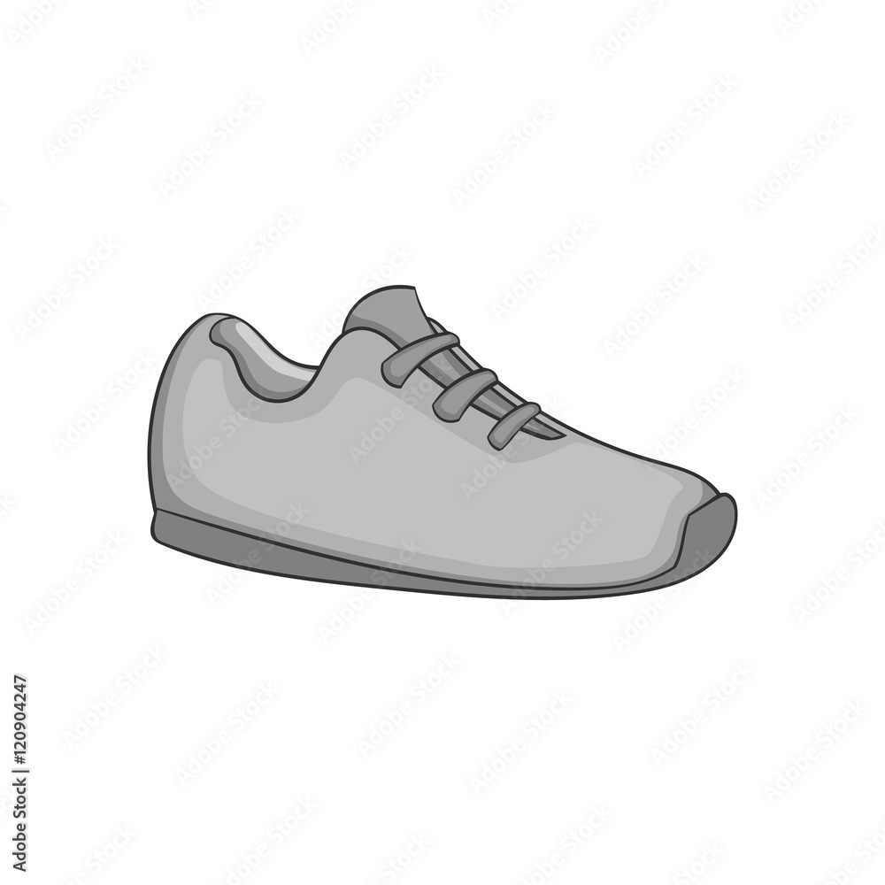 Sneaker icon in black monochrome style isolated on white background vector illustration Sneaker icon in black monochrome style isolated on white background vector illustration