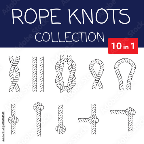Rope knots collection. 