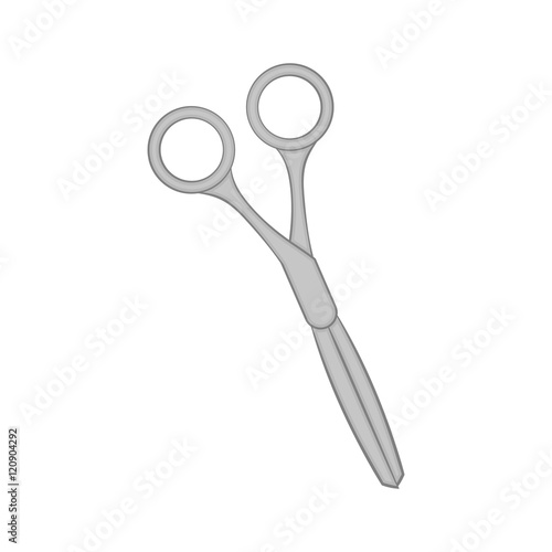 Scissors icon in black monochrome style isolated on white background vector illustration