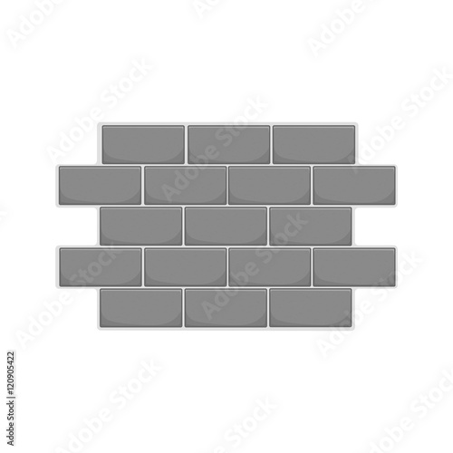 Wall of bricks icon in black monochrome style isolated on white background. Construction symbol vector illustration