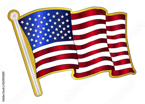 Stars And Stripes Pin Padge