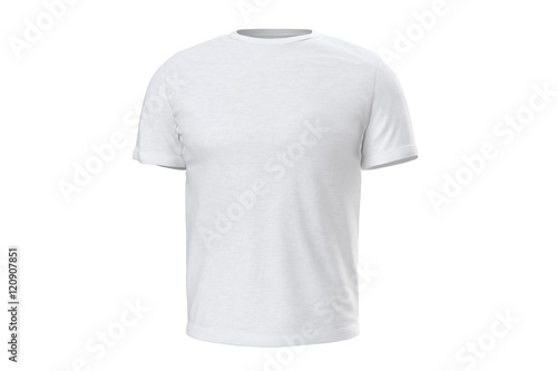 T-shirt mens white style clothes, front view. 3D graphic