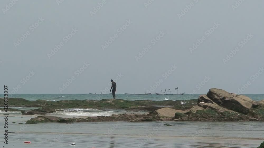 Fisher near the beach in Accra Ghana Fisher near the beach in Accra Ghana