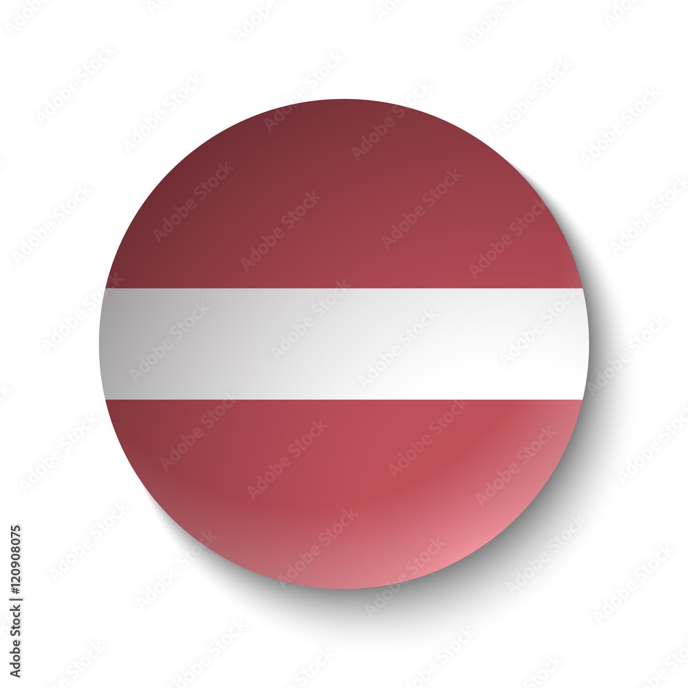 White paper circle with flag of Latvia . Abstract illustration White paper circle with flag of Latvia . Abstract illustration
