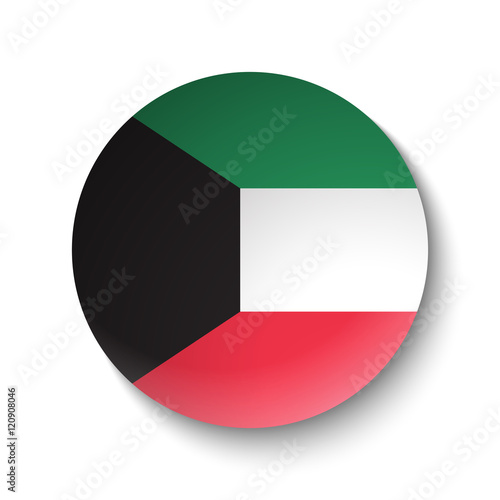 Free Download White paper circle with flag of Kuwait. Abstract illustration - GFXLoad