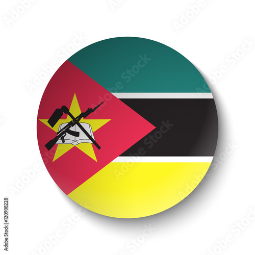 Free Download White paper circle with flag of Mozambique. Abstract illustration - GFXLoad