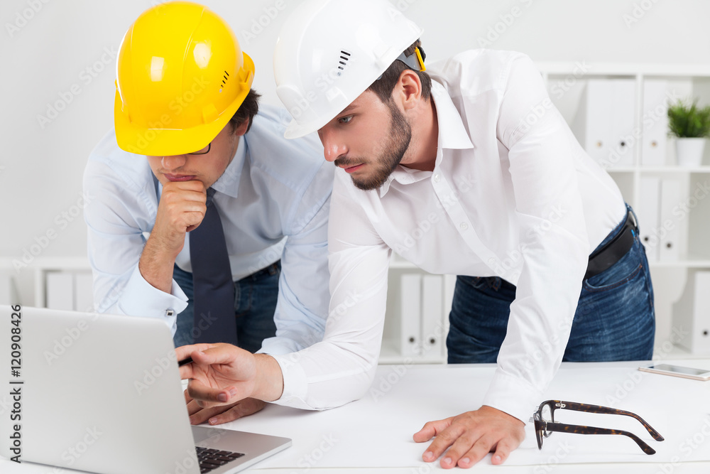 Engineers developing town infrastructure Engineers developing town infrastructure
