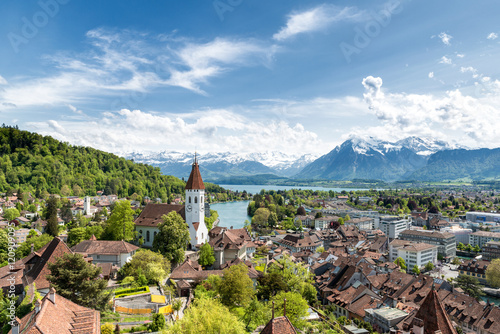 The historic city of Thun, in the canton of Bern in Switzerland. photo