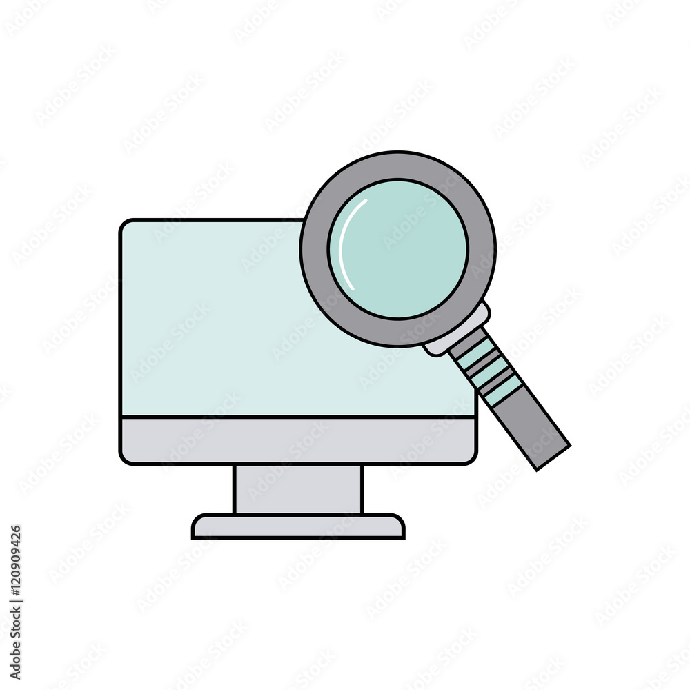 monitor computer with social media icon vector illustration design monitor computer with social media icon vector illustration design