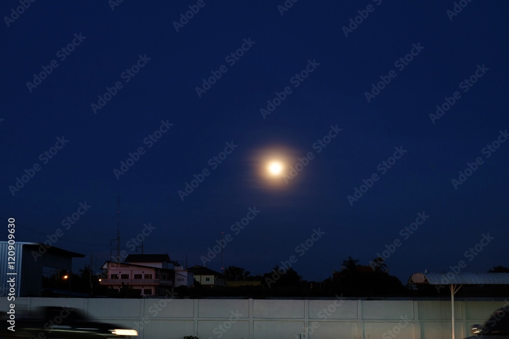 The moon in night time