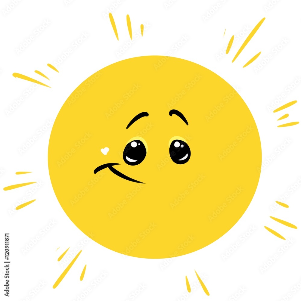 Sun merry smile cartoon illustration isolated image  character 
