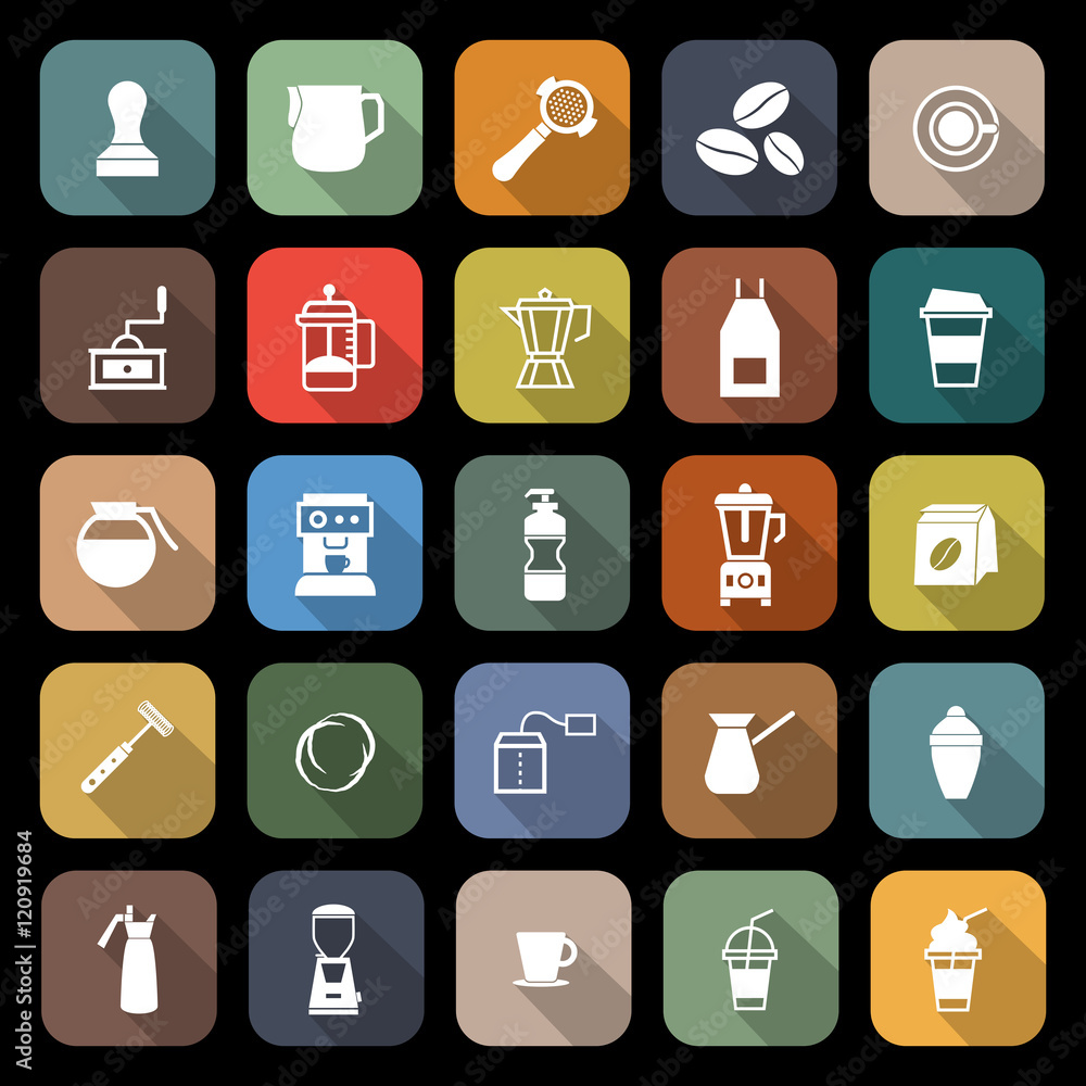 Barista flat icon with long shadow Barista flat icon with long shadow