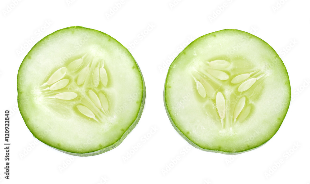 Fresh slice cucumber on white background Fresh slice cucumber on white background