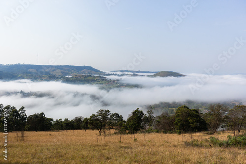 Misty Cloud Valley Hills farming countryside landscape photo