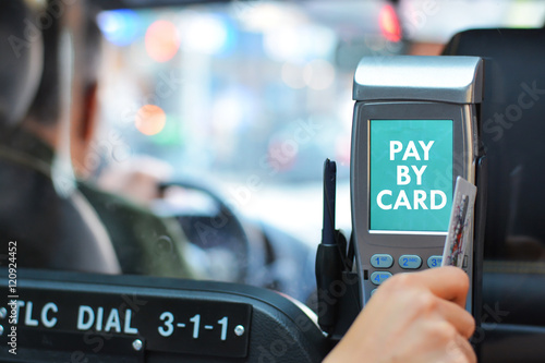 Pay taxi ride by card