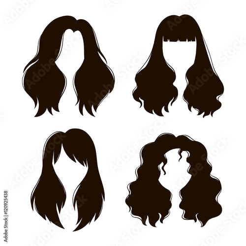Vector woman hairstyle silhouette