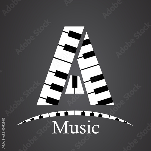 Abstract vector alphabet - A made from piano - alphabet set